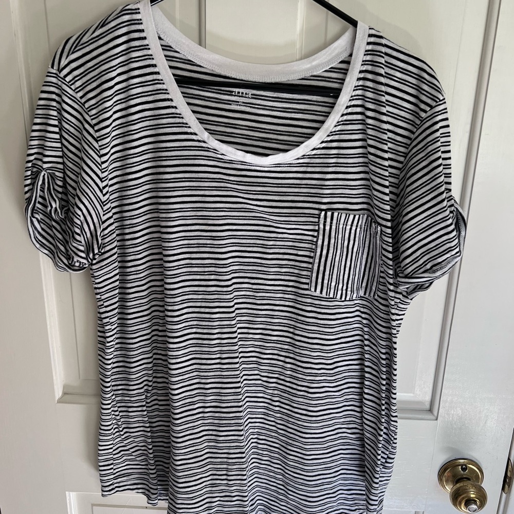 Ana striped black and white cotton tshirt XL